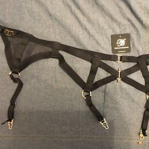 Honey Birdette Black Suspender XL - Skylah